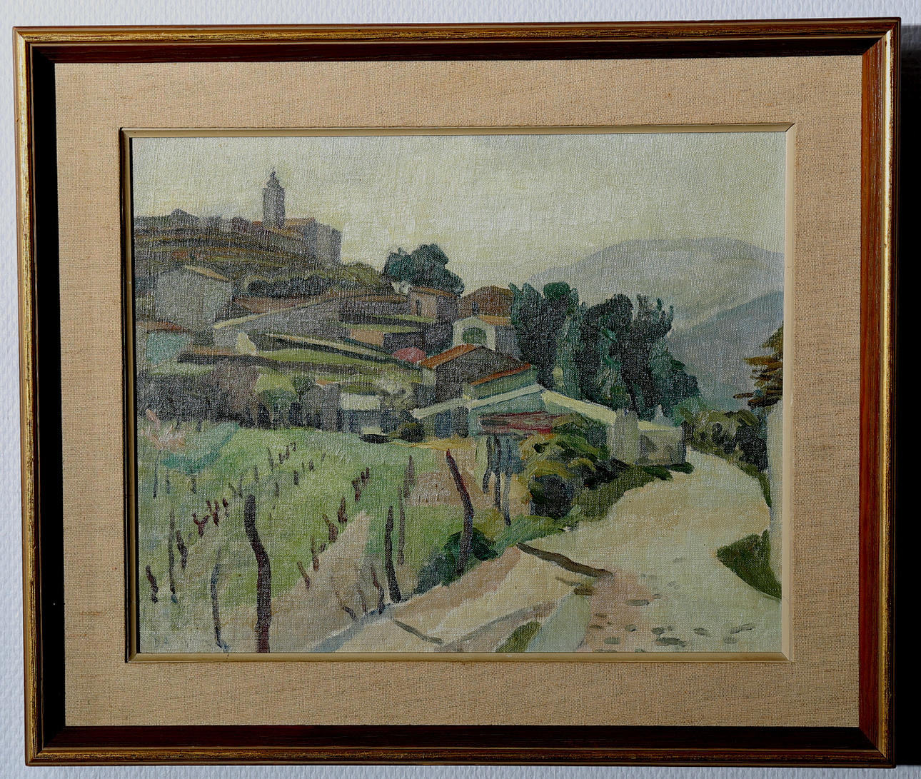 BERTIL ANDERSSON. Sydländskt landskap, olja på duk, signerad BA.