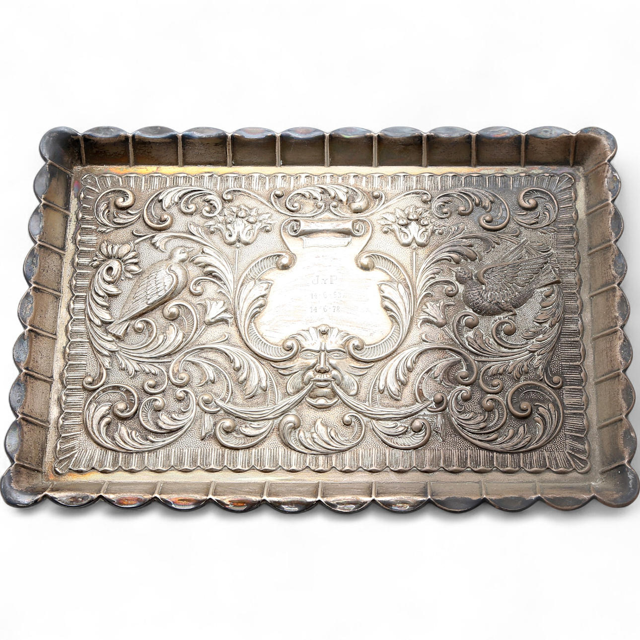 Silverbricka i barockstil, 1900-tal.