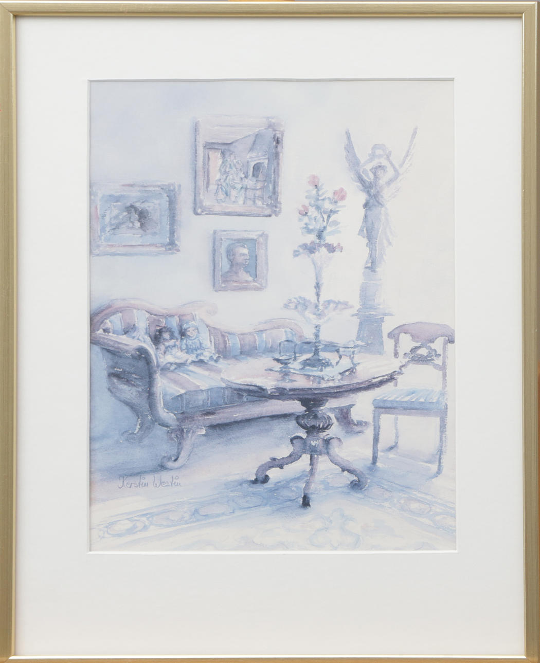 REPRODUCTION PRINT, after Kerstin Westin, printed signature.