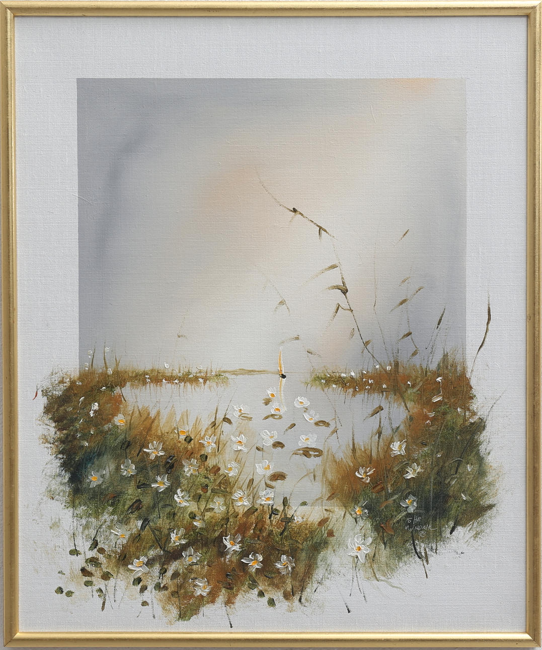 STEFAN WINDAHL. "Kvällshamn", olja på duk, signerad och daterad 83.