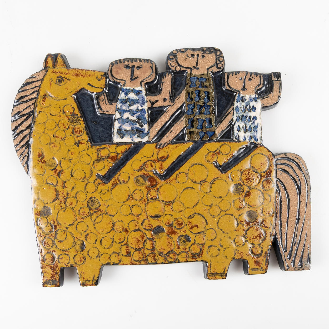 LISA LARSON. Wall relief, “Rider”, stoneware, Gustavsberg. Ceramics ...