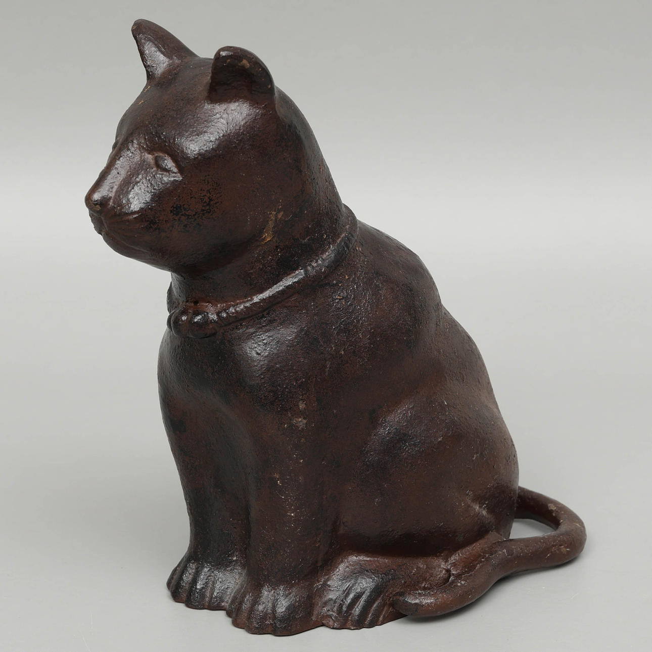 SCULPTURE, cast metal, “cat cat”. Silver & Metals - Other metals ...