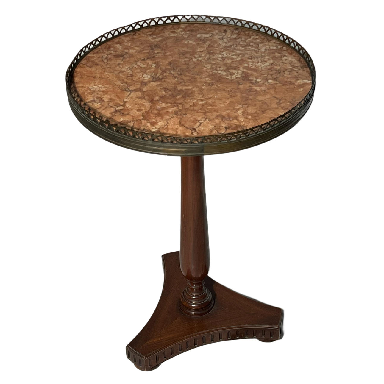 Bedside table in wood and marble. Early 20th century.