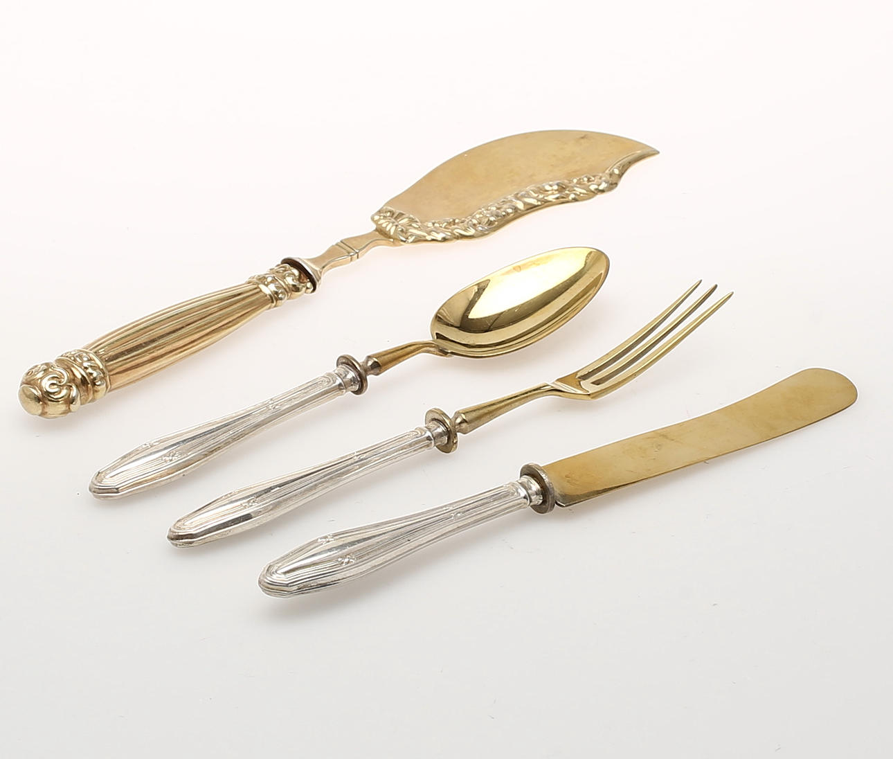 BESTICK, 4 delar, Silver bland annat Gustav Möllenborg.