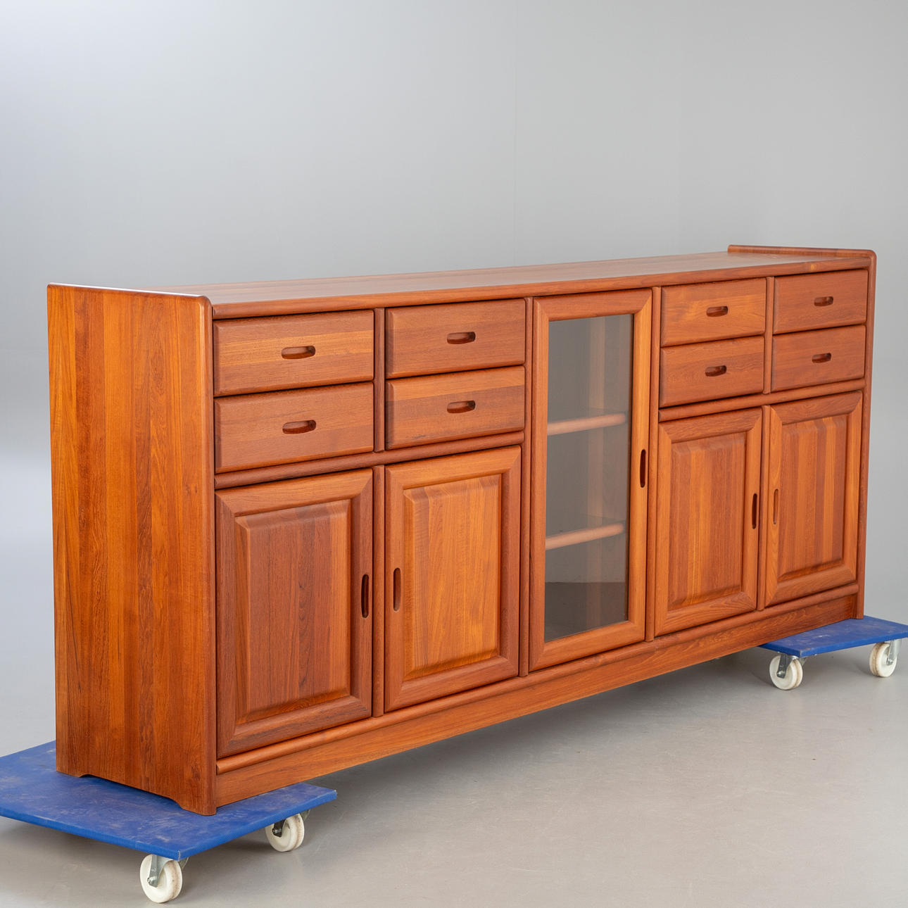 Large teak sideboard, Dyrlund, Denmark, 1980s.