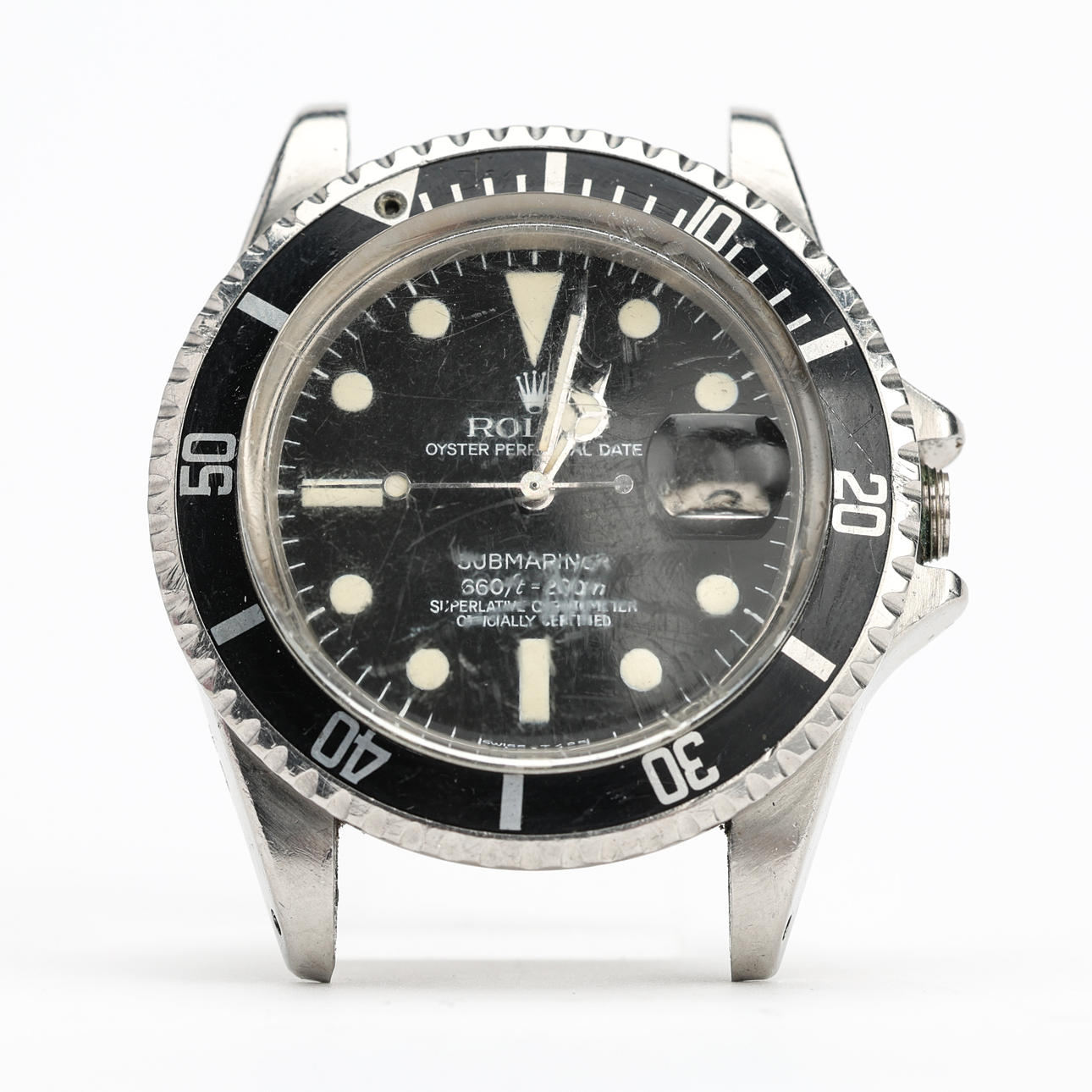 ROLEX SUBMARINER, wristwatch, steel, automatic assignment, date, 1960s.