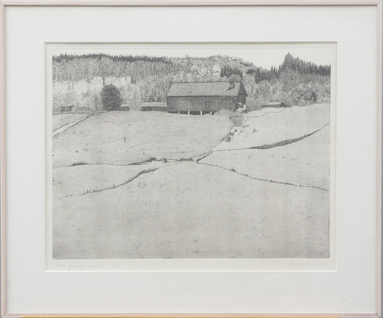 OIDENTIFIERAD KONSTNÄR. GRAFISK ARK, signeret.