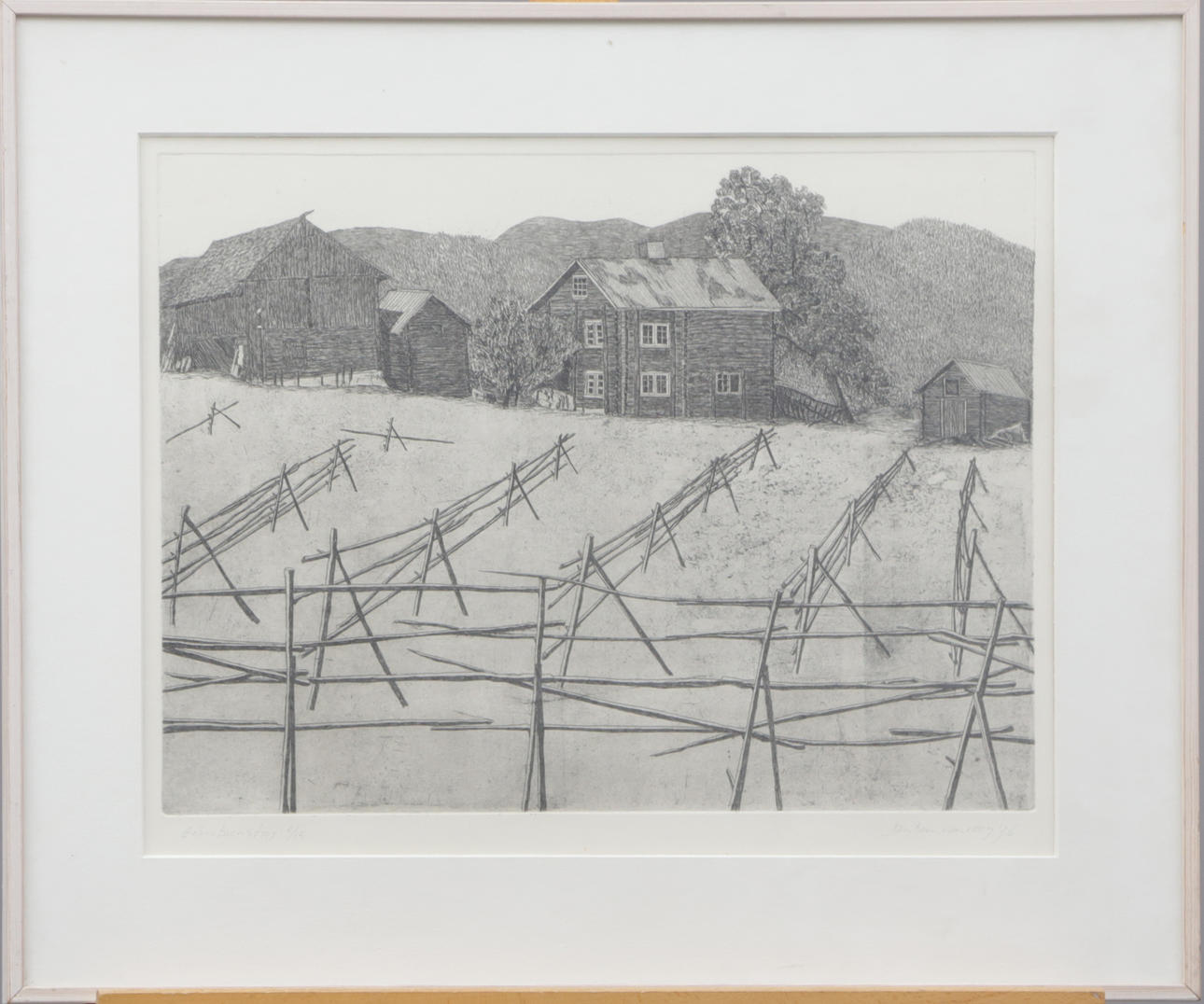 OIDENTIFIERAD KONSTNÄR. GRAPHIC SHEET, signed.