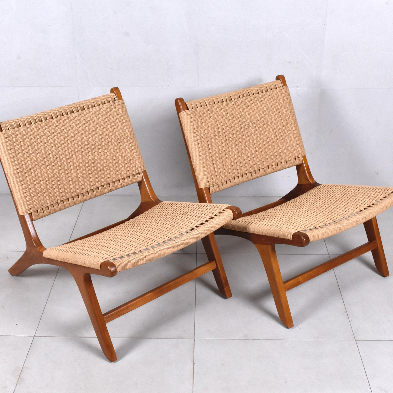 LOUNGE CHAIRS, teak, contemporary.