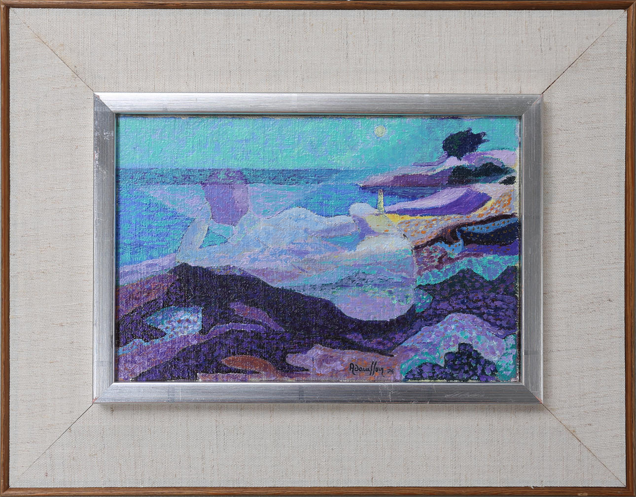 INGVAR ADAMSSON. Strandmotiv, olja på duk, signerad.