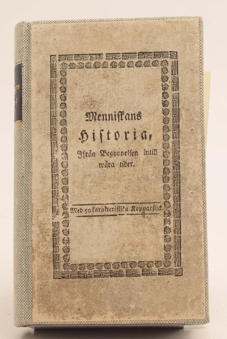 GAMMAL BARNBOK. Menniskans historia, ifrån begynnelsen intill wåra tider.1813.