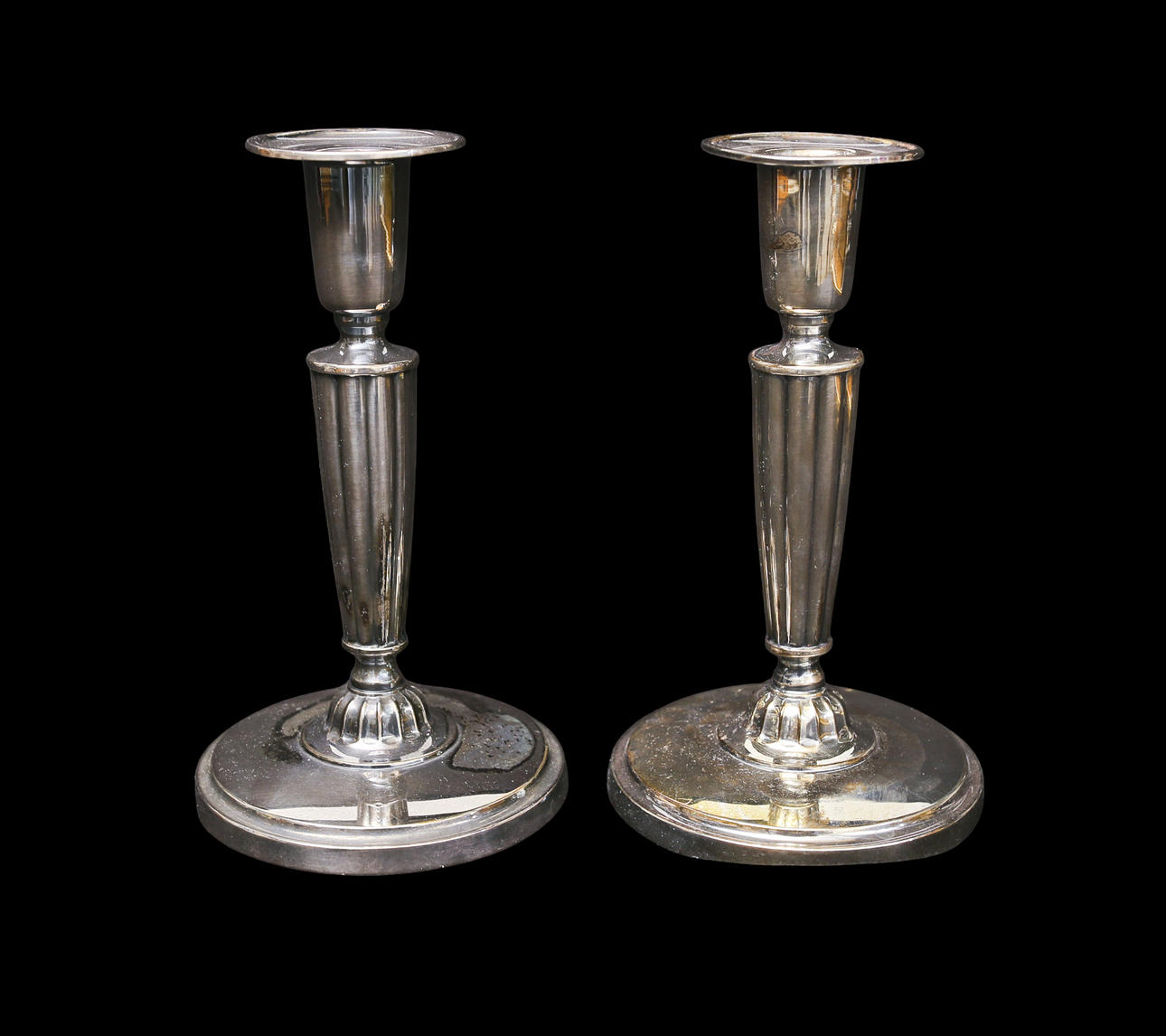 LJUSSTAKAR, silver ,C G Hallberg ett par.