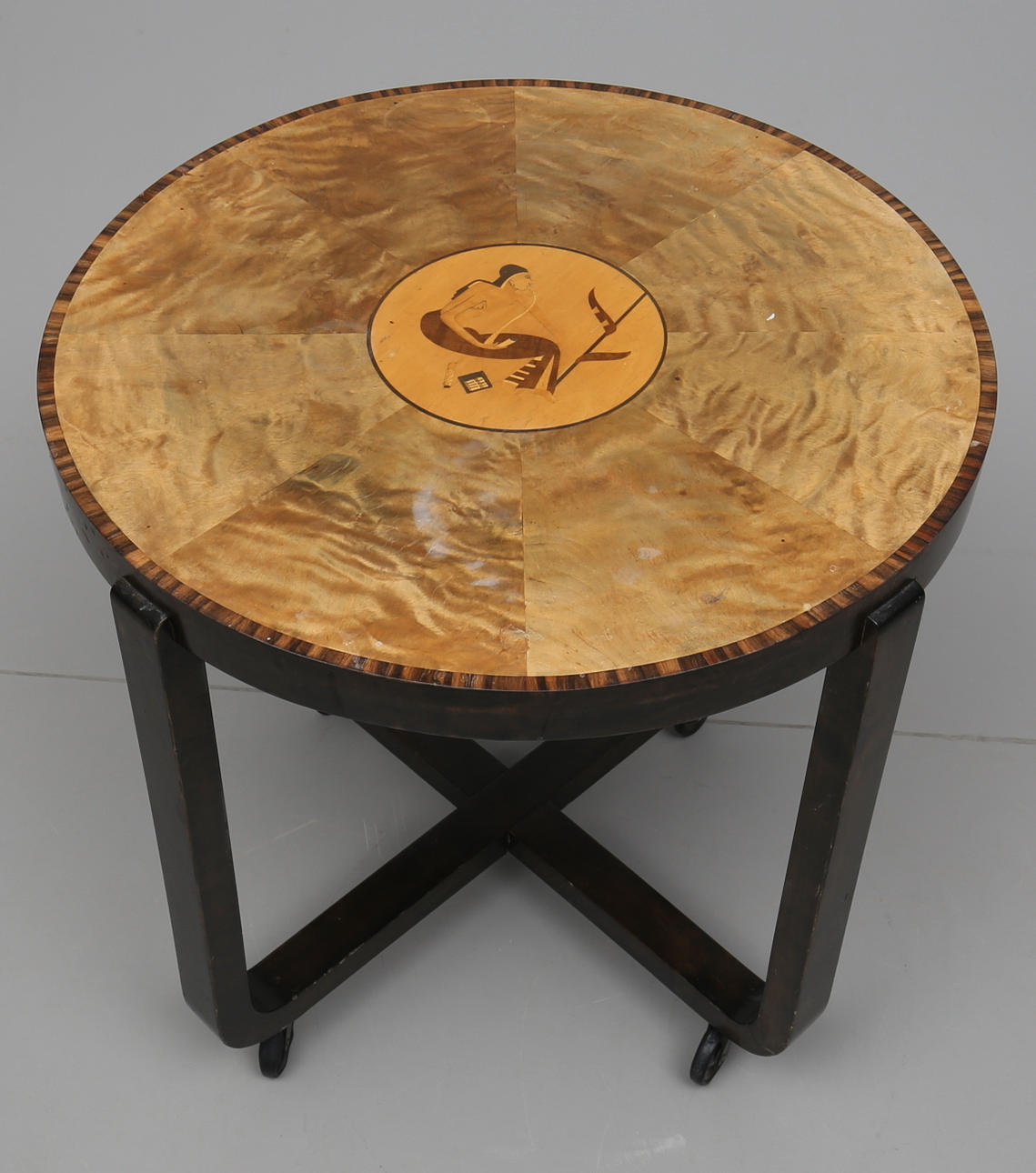 RÖKBORD, björk med intarsia, Art Deco, 1920/30-tal.