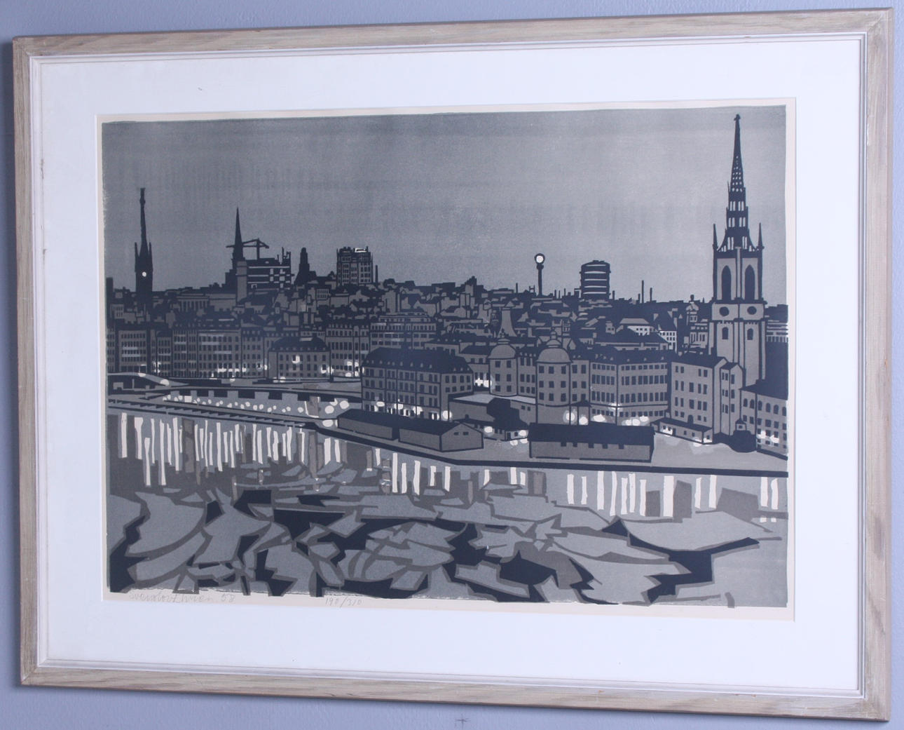 SVEN OLOF EHREN. Slussen, litografi, signerad och numrerad 6/190.