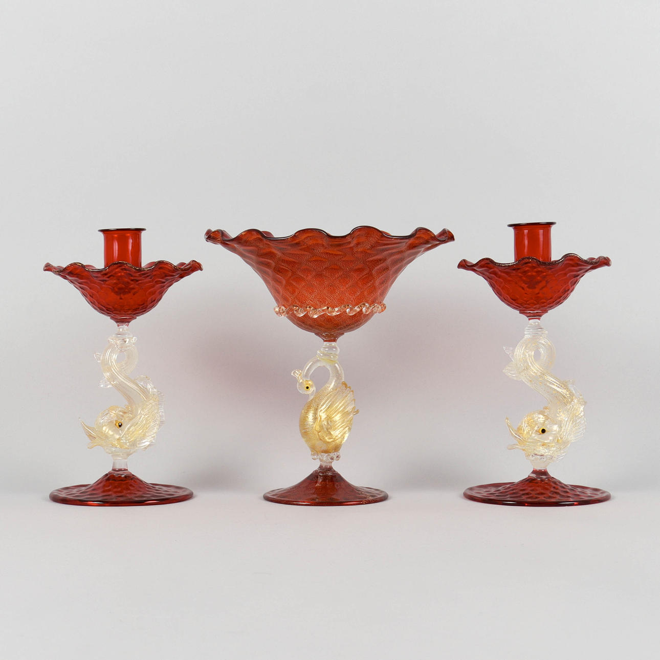 SCHALE UND KERZENSTÄNDER Murano.