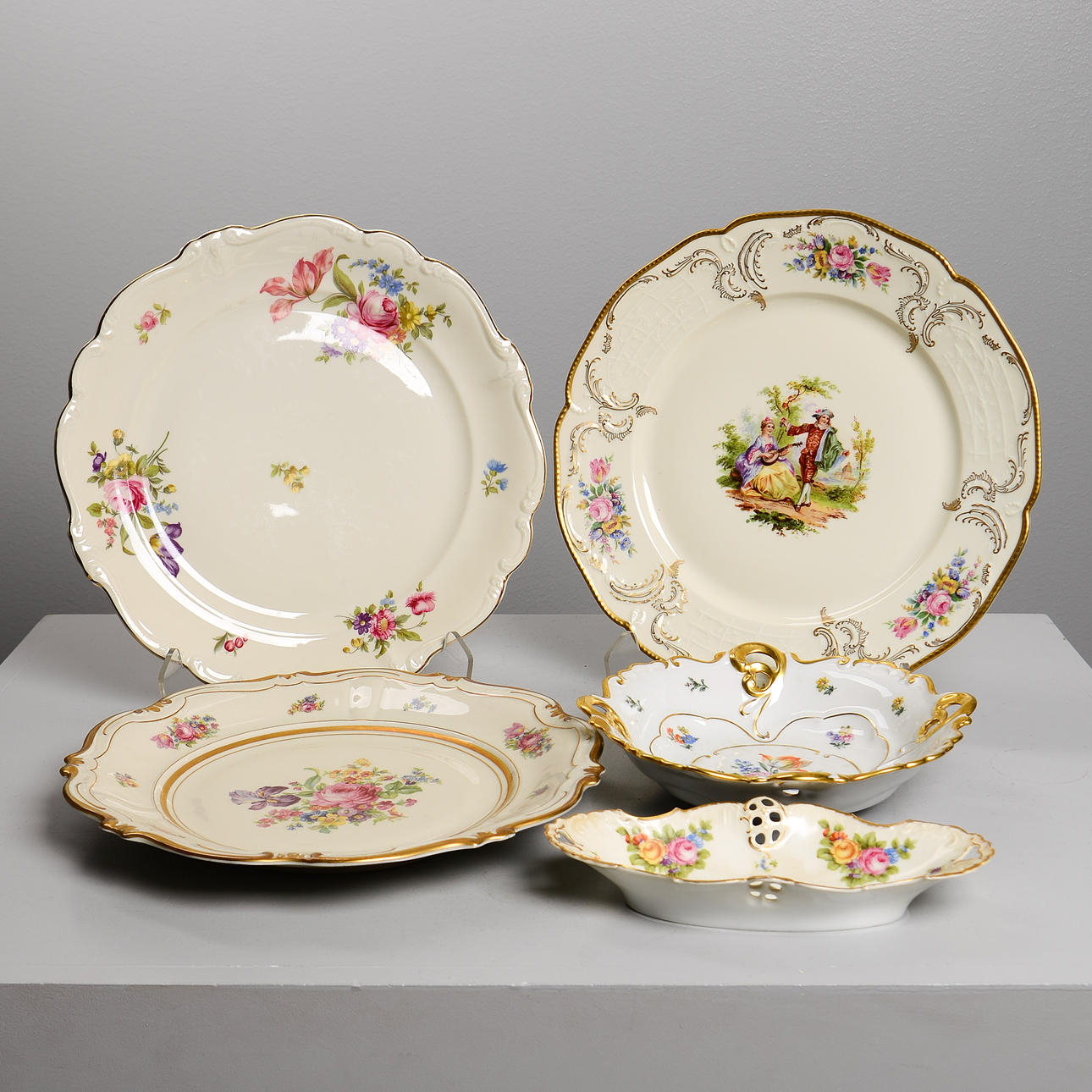 Serveringsfad, 5 stk, porcelæn, bl.a. Rosenthal.