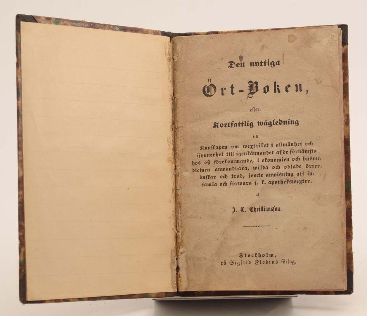 J. C. CHRISTIANSSON. Den nyttiga Ört-Boken.