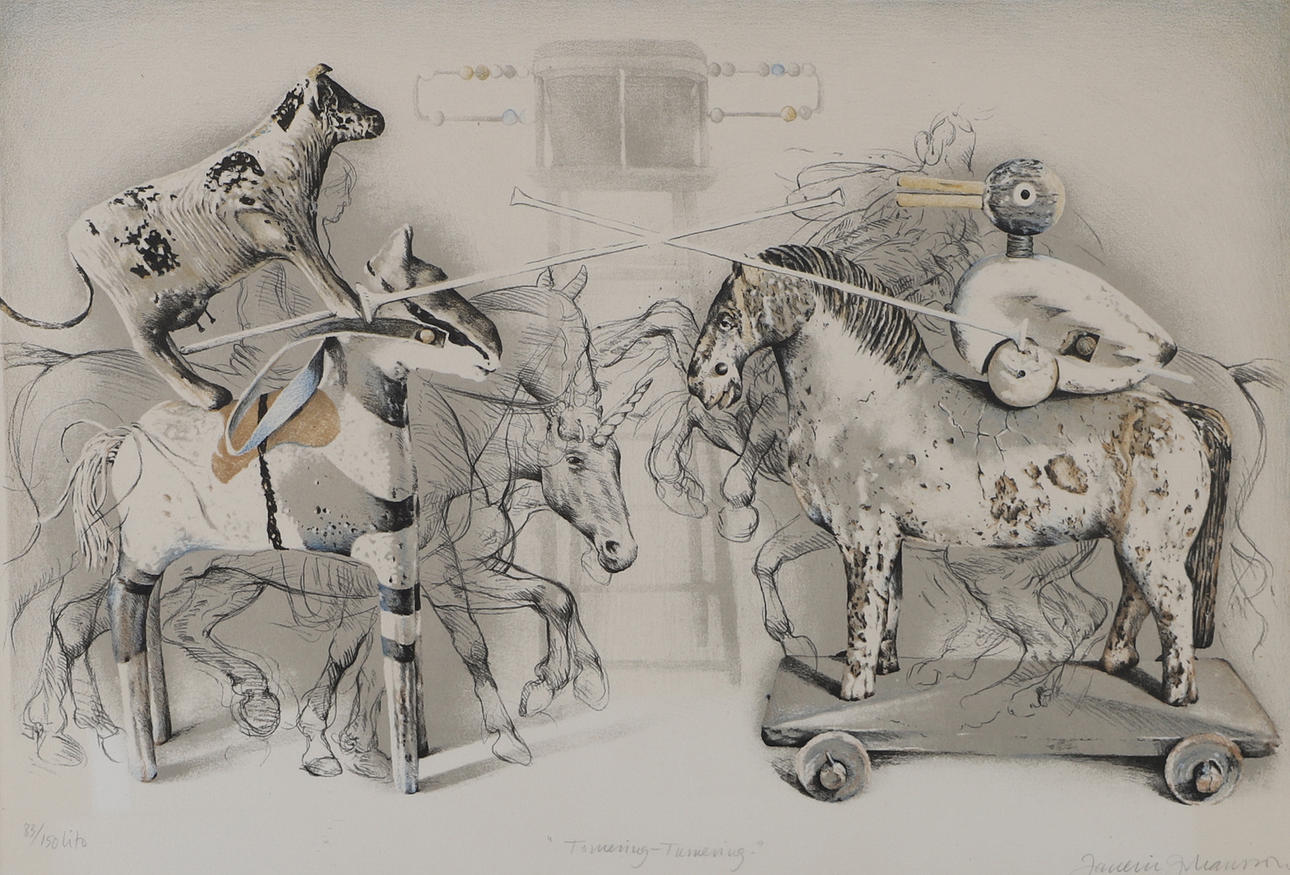 JANERIC JOHANSSON. “Tournament”, lithograph in colours, signed. Art ...