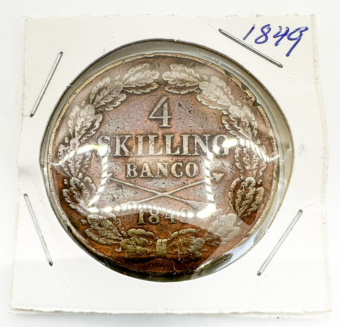 MÜNZE, 4 shilling banco, 1849.