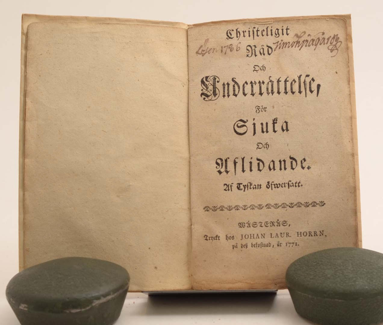 BOK. Christeligit råd och underrättelse, för sjuka och aflidande.