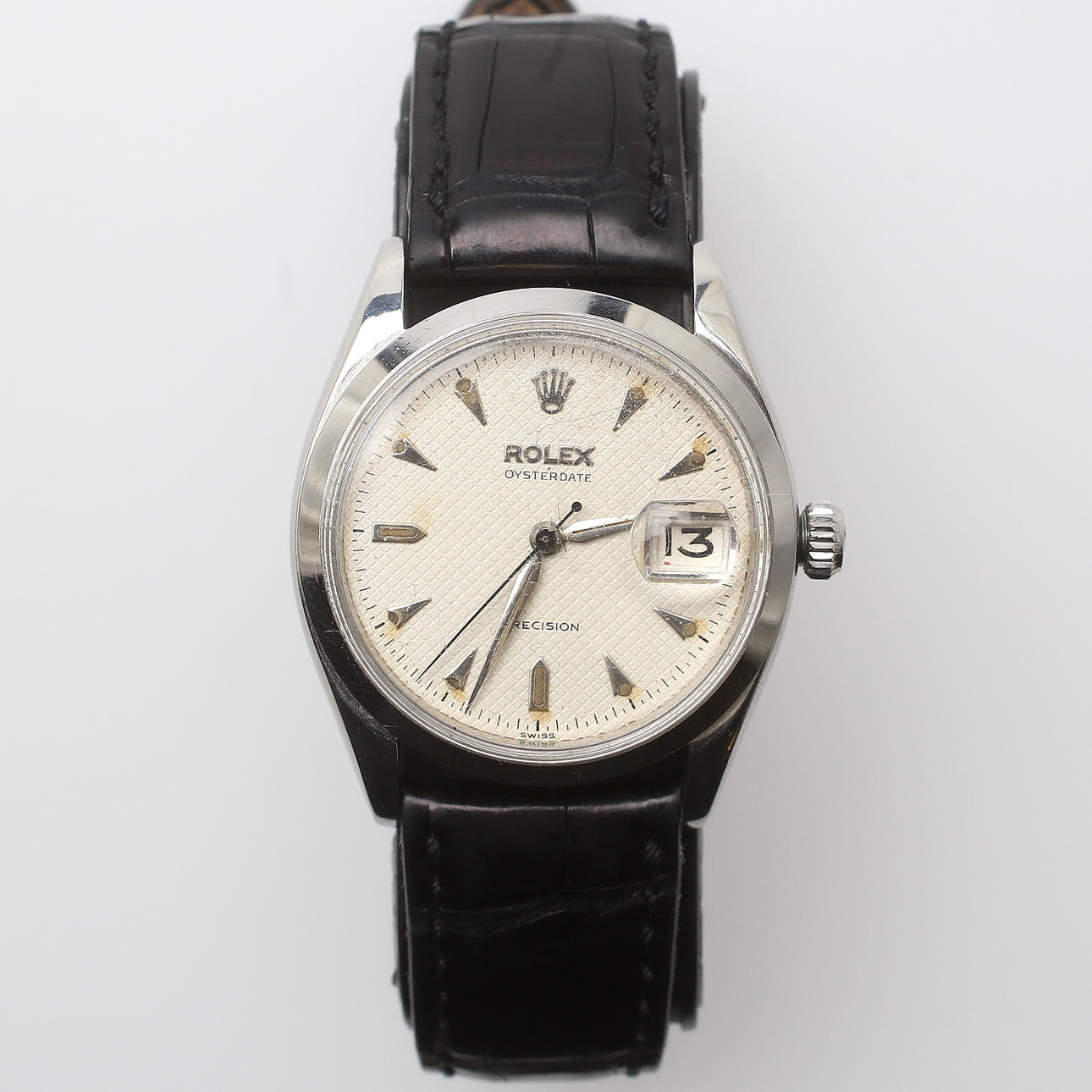 HERRARMBANDSUR, Rolex, Oysterdate Precision, stål, 1950-tal.