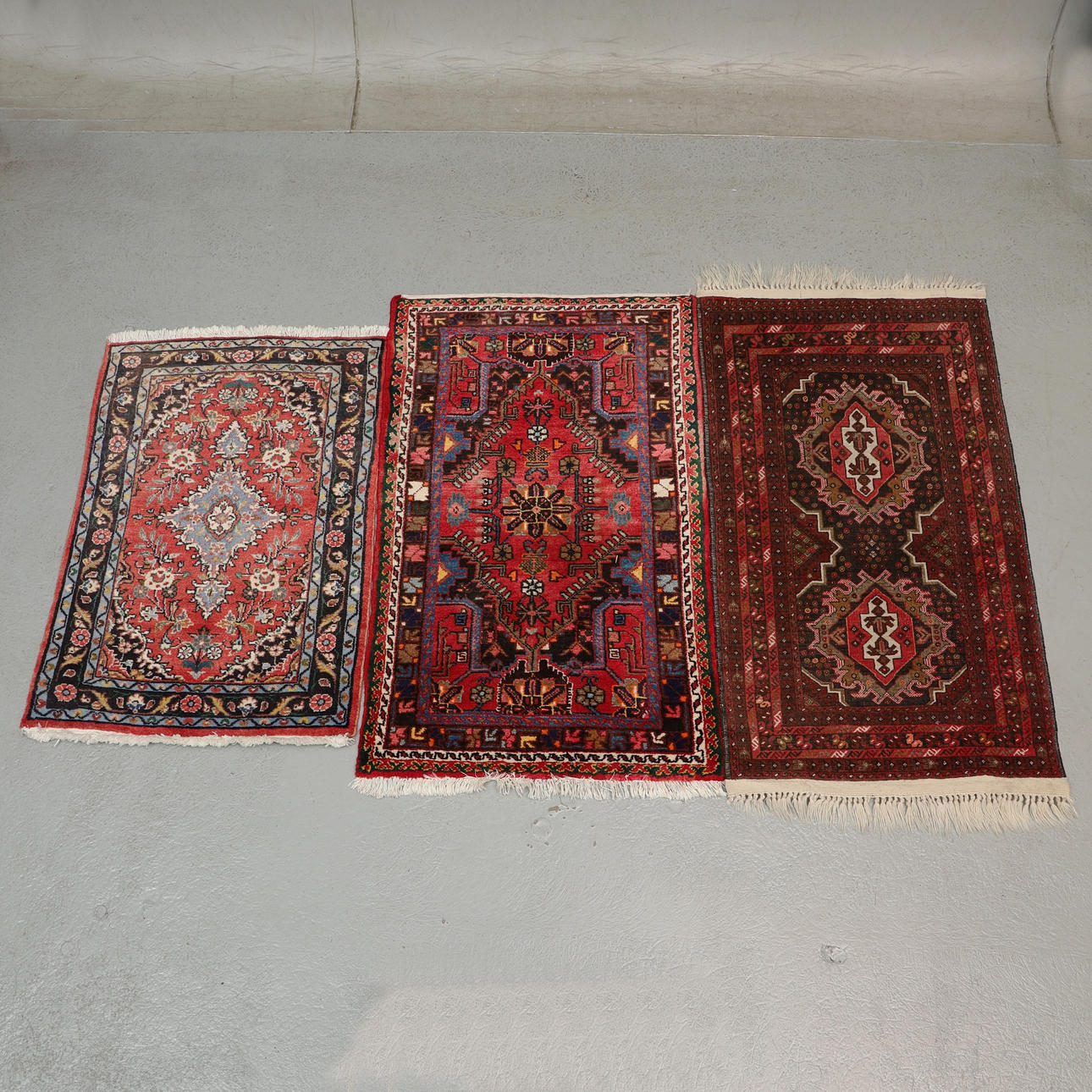 TÆPPER, 3 stk, håndknyttede, orientalske.