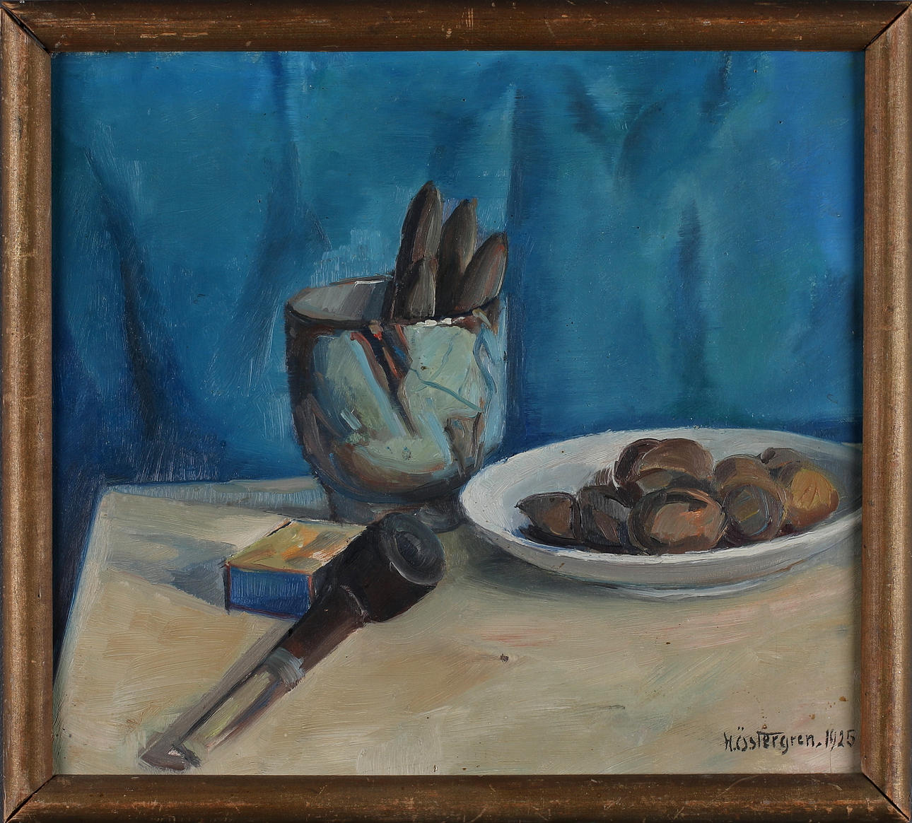 HARALD ÖSTERGREN. Stilleben, olja på pannå, signerad och daterad 1925.