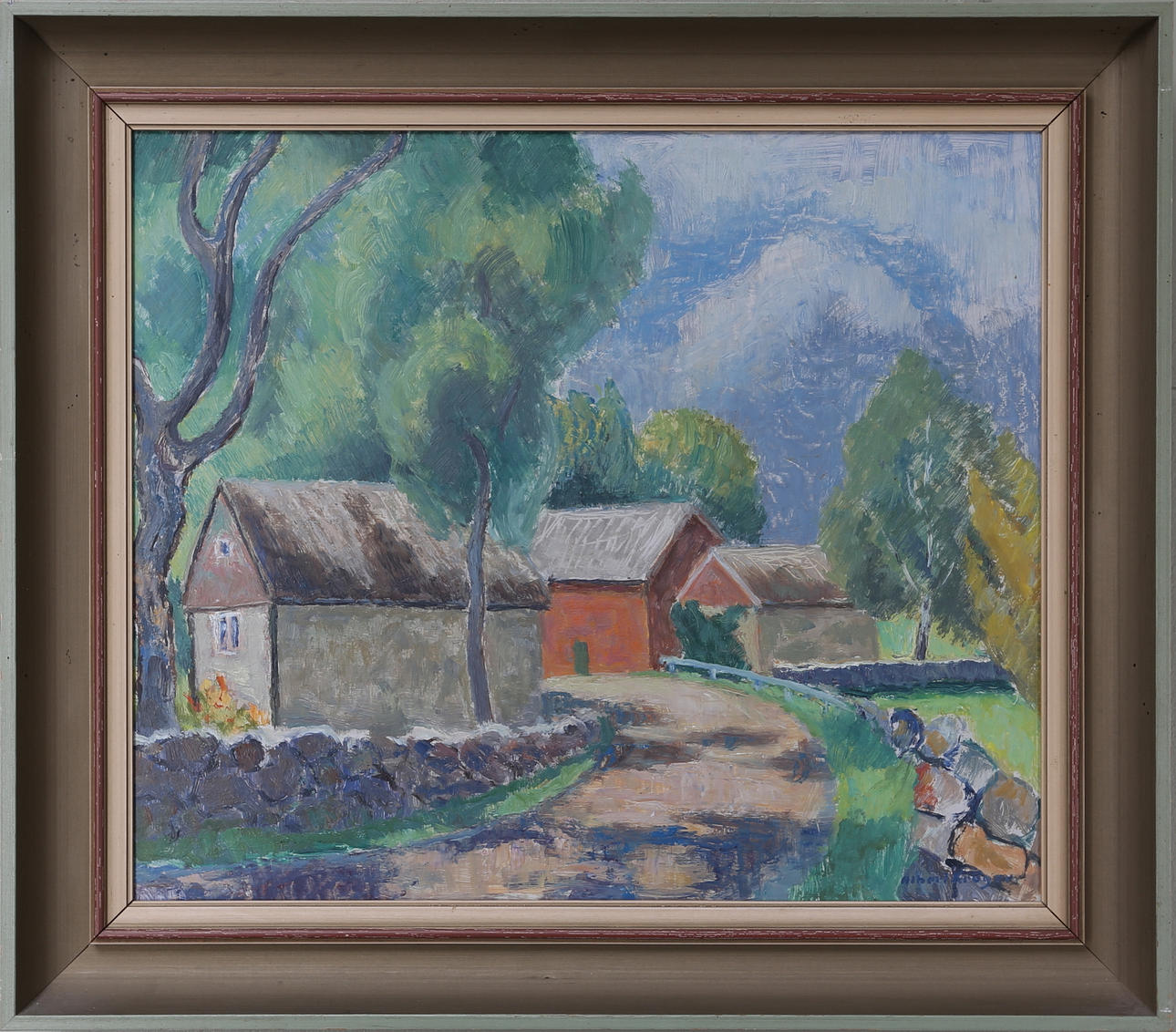 ALBERT KRUGER. Ölandsmotiv, olja på pannå, signerad.