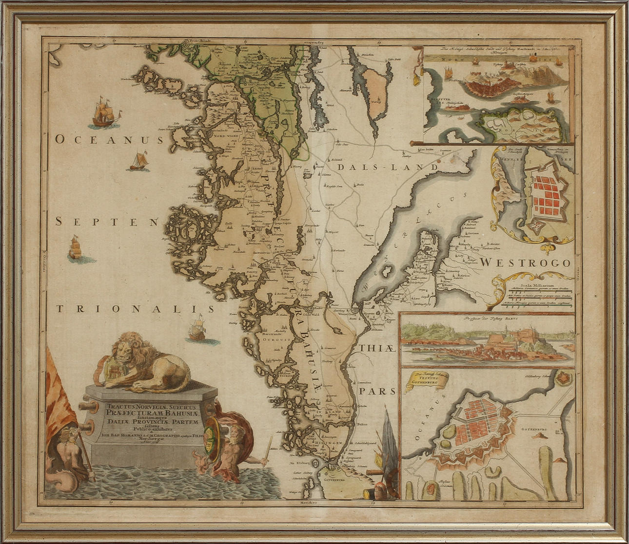 KARTBLAD, "Tractus Norvegiae Suecicus Praefecturam Bahusiae...".