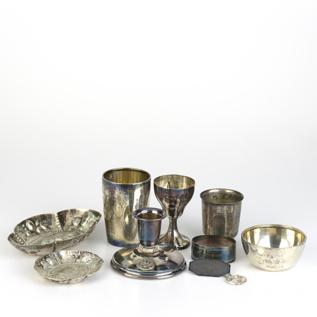 SILVER OBJECTS, 10 pieces, silver, weight approx. 300 gr. 20th century.