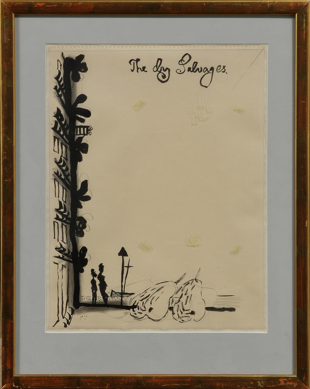 RAGNAR SANDBERG. TILLSKRIVEN. "The Dry Salvages", tusch på papper.