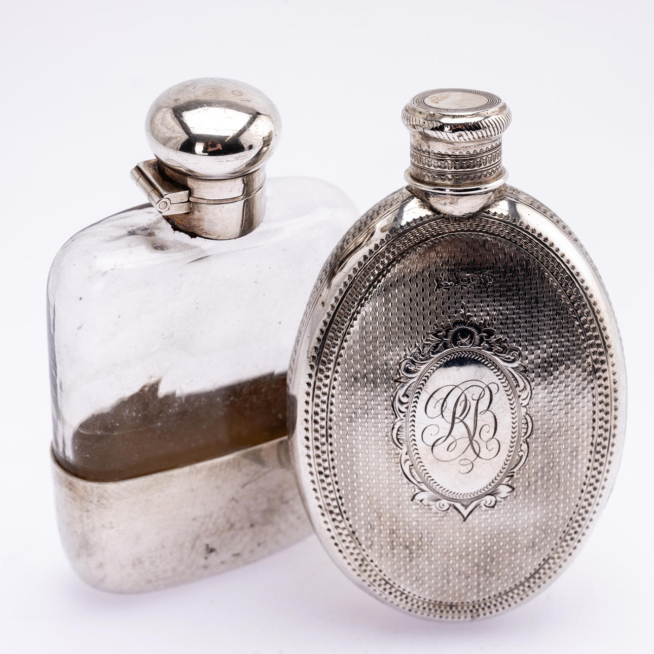 EDWARD OSBORN MARPLES, U..A. Taskupulloa, 2 kpl, sterlinghopeaa, Birmingham, 1875 ja Chester 1899 (2).