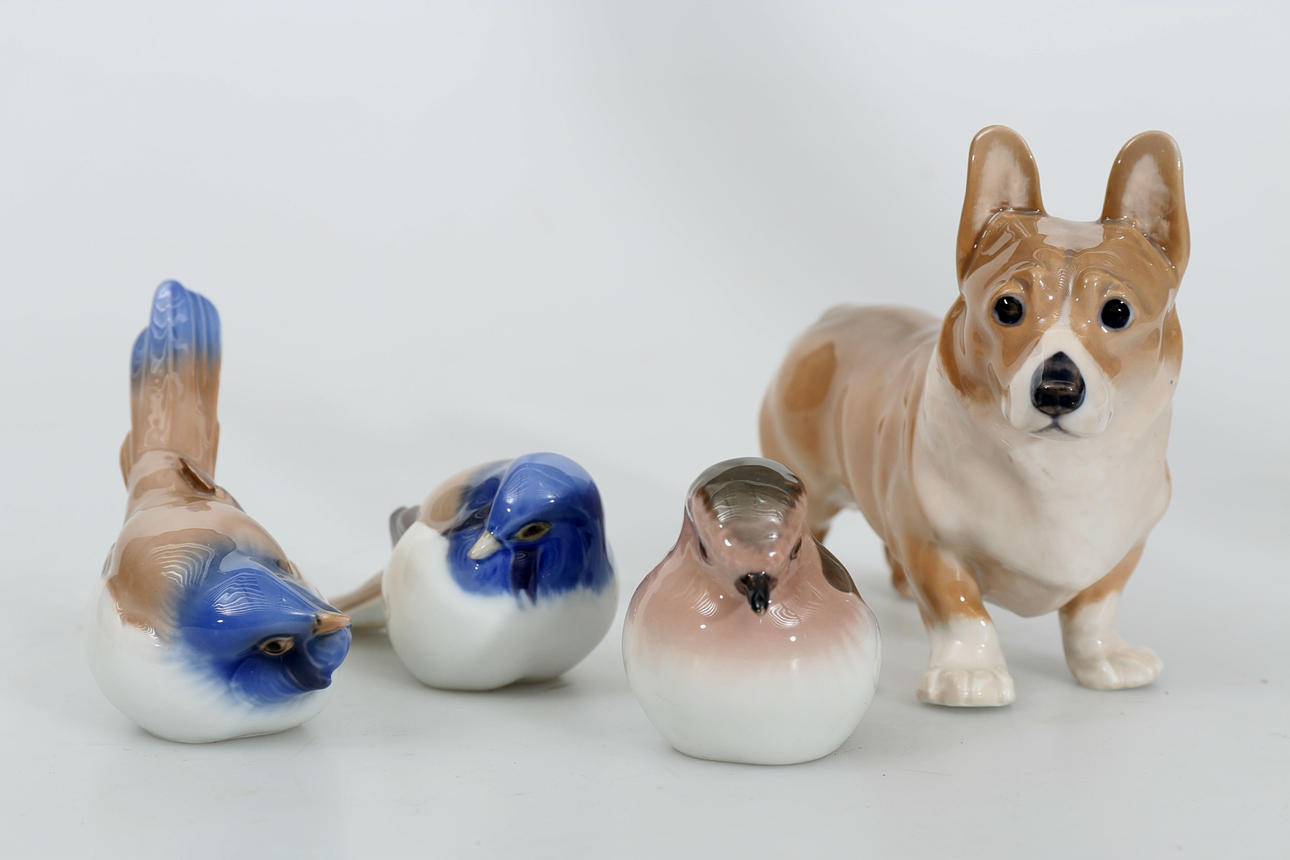 FIGURINER, porslin, 4 stycken, Bing & Gröndahl och Kunglig Dansk.