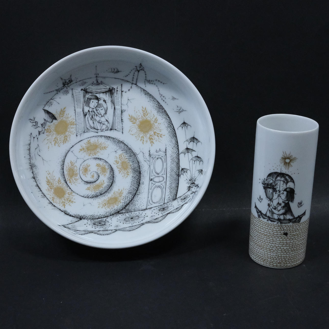 RAYMOND PEYNET. ROSENTHAL, VAS SAMT SKÅL.