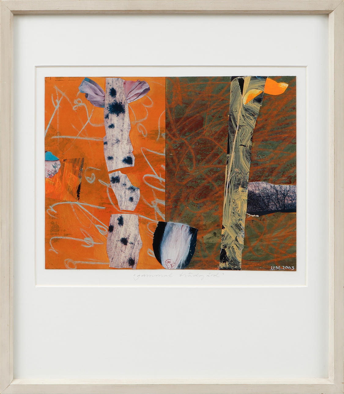 ULLA MAGNUSSON. “Old garden”, mixed media, signed and dated 2003.