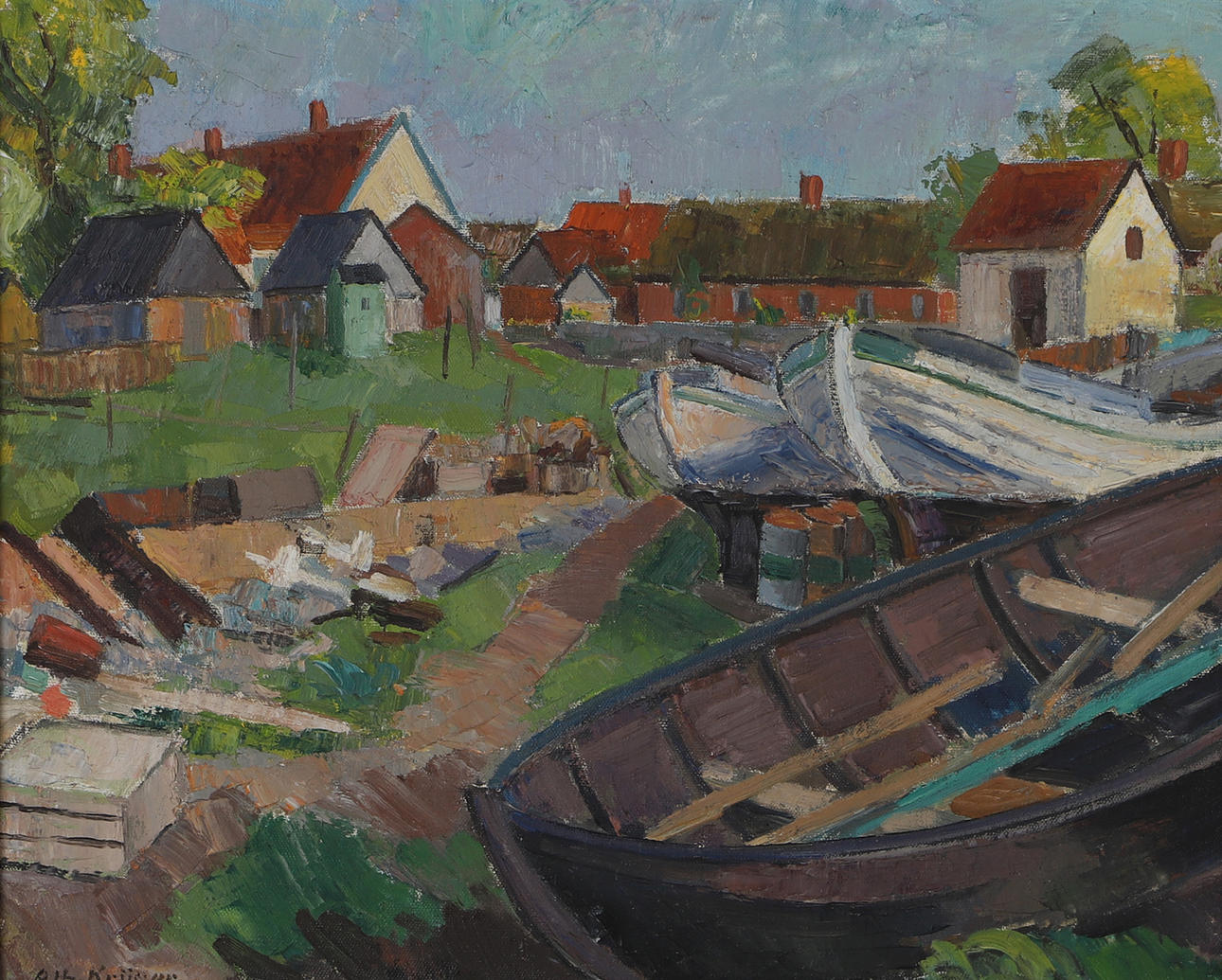 ALBERT KRÜGER. Commissioned boats, oil on panel, signed Alb. Kruger ...