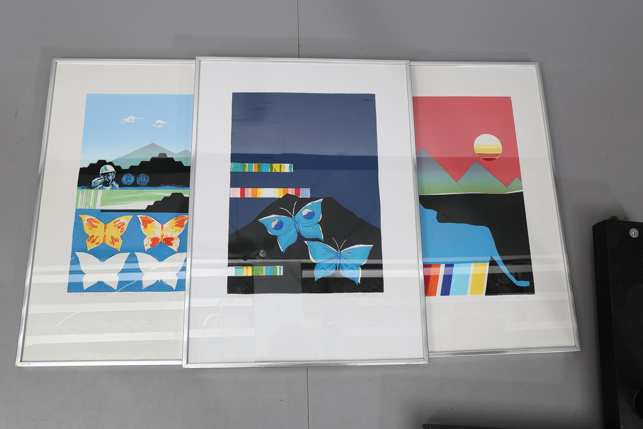 HARDY STRID. Serigrafiska tryck, numrerade 16/75, 3 stycken, signerade.