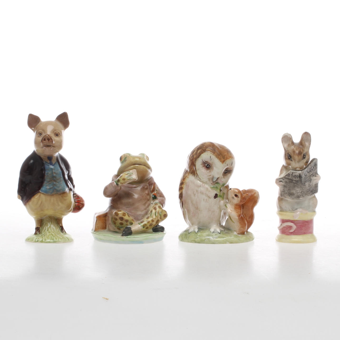 FIGURINER 4 st, porslin, Beatrix Potter, Beswick.