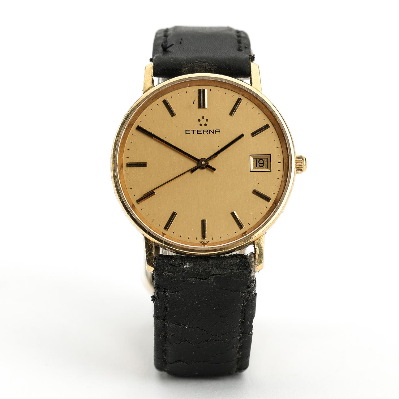 ETERNA, wristwatch, 18K, date, quartz, date, 1980s.