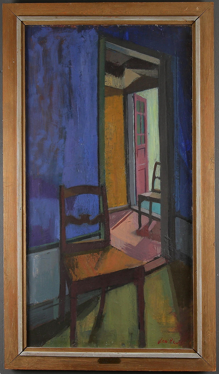 LEO REIS. Interiör, olja på duk, signerad och daterad 1947.