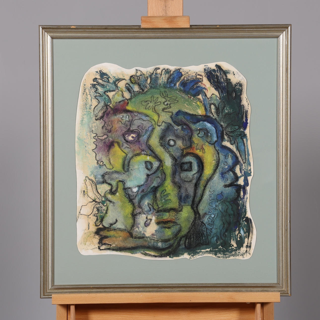 GÖSTA BOHM. BLANDTEKNIK, signerad.