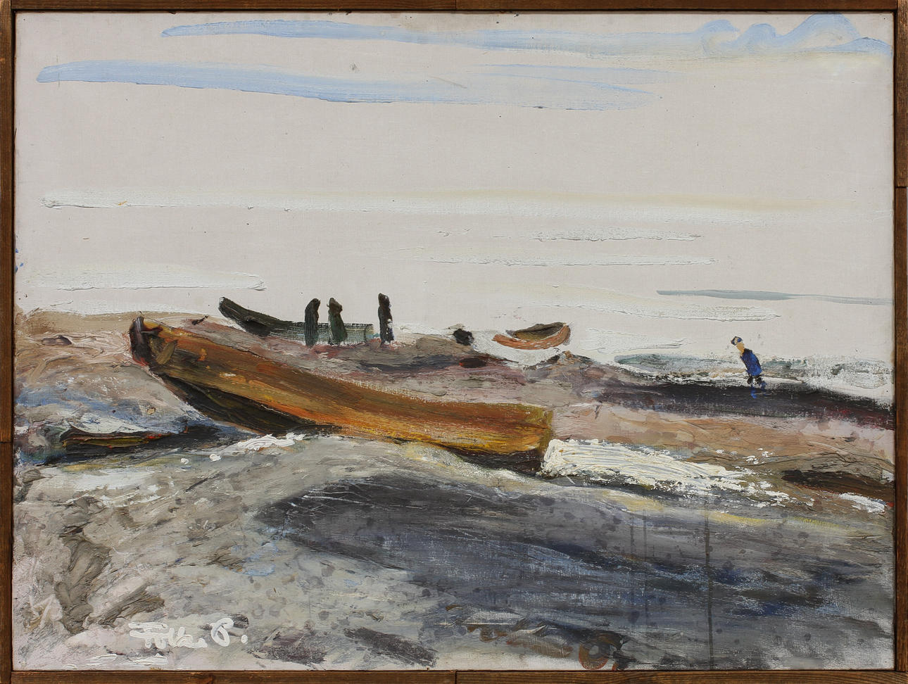 FOLKE PERSSON. "Skagen, Vit natt".Olja på duk, signerad.