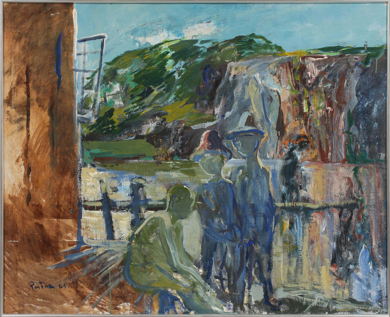 PER FALK. "Idyll". Olja på duk, signerad och daterad 64.