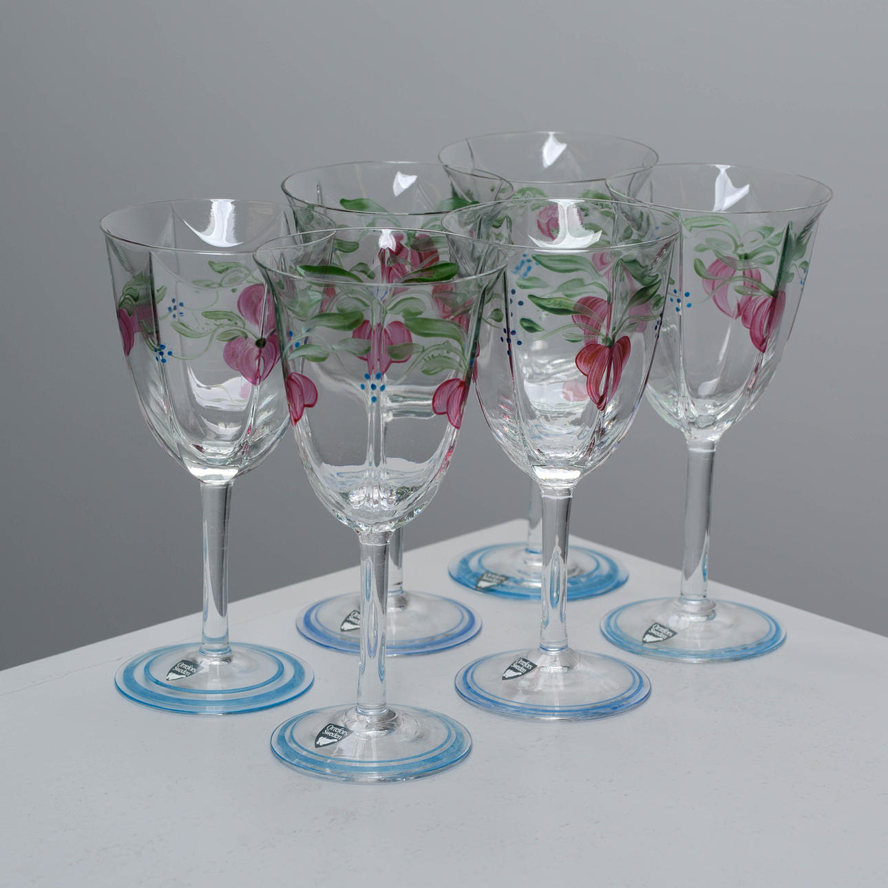 EVA ENGLUND. Vinglas, 6 st, "Maja", Orrefors.