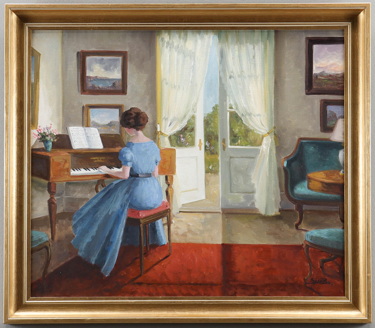 INGER BO oil on canvas, signed.