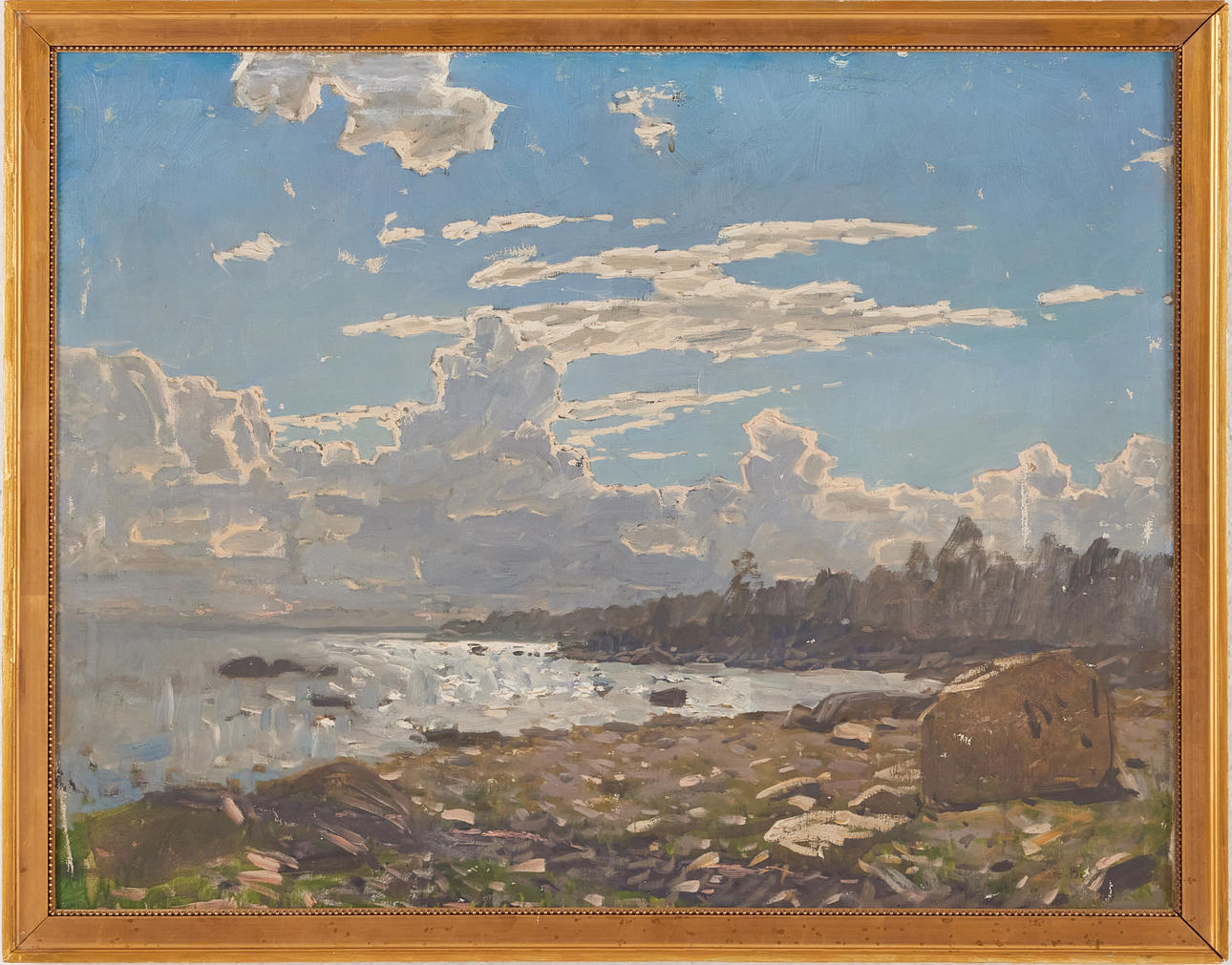 ALFRED BERGSTRÖM (1869-1930). Kustbild, olja.