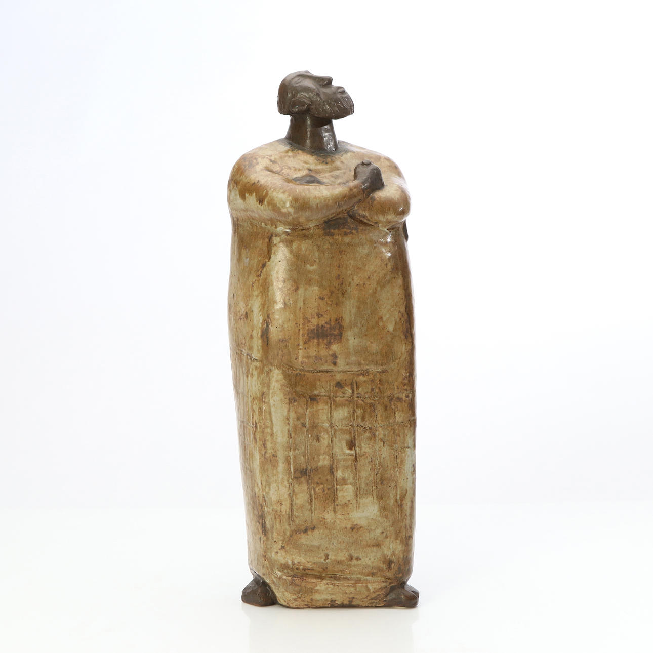 ÅKE HOLM. CERAMIC SCULPTURE. Glazed ceramics. “Abraham”. Signed below.