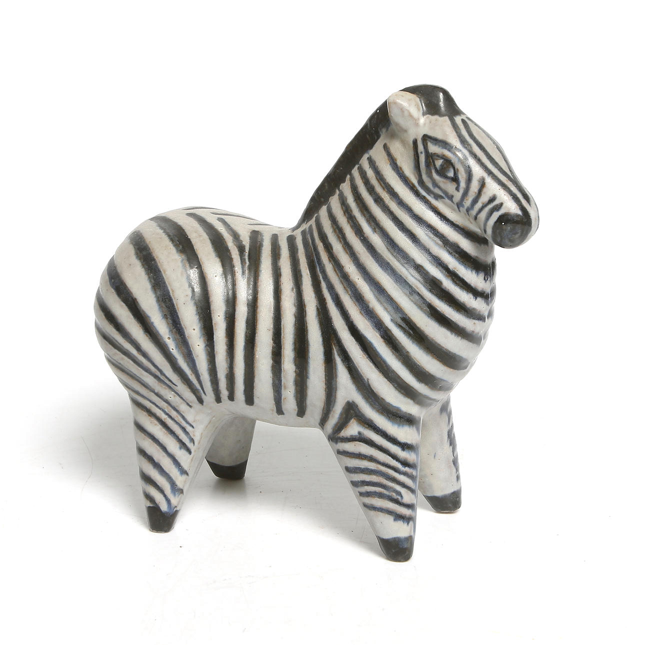 LISA LARSON. Figurin, stengods, "Zebra" ur "Stora Zoo", Gustavsberg. 1900-tal.