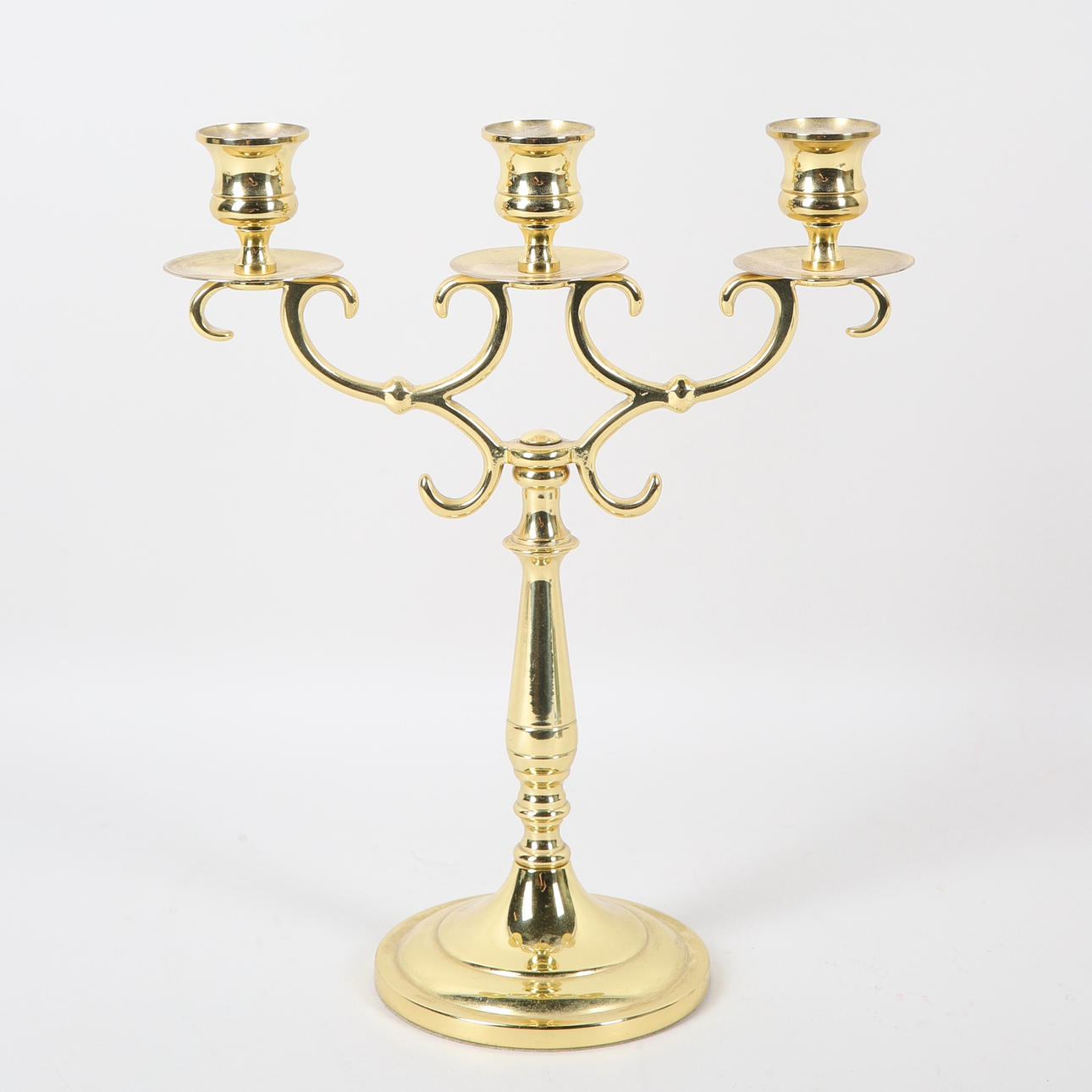 A brass candelabra, Baldwin, USA.