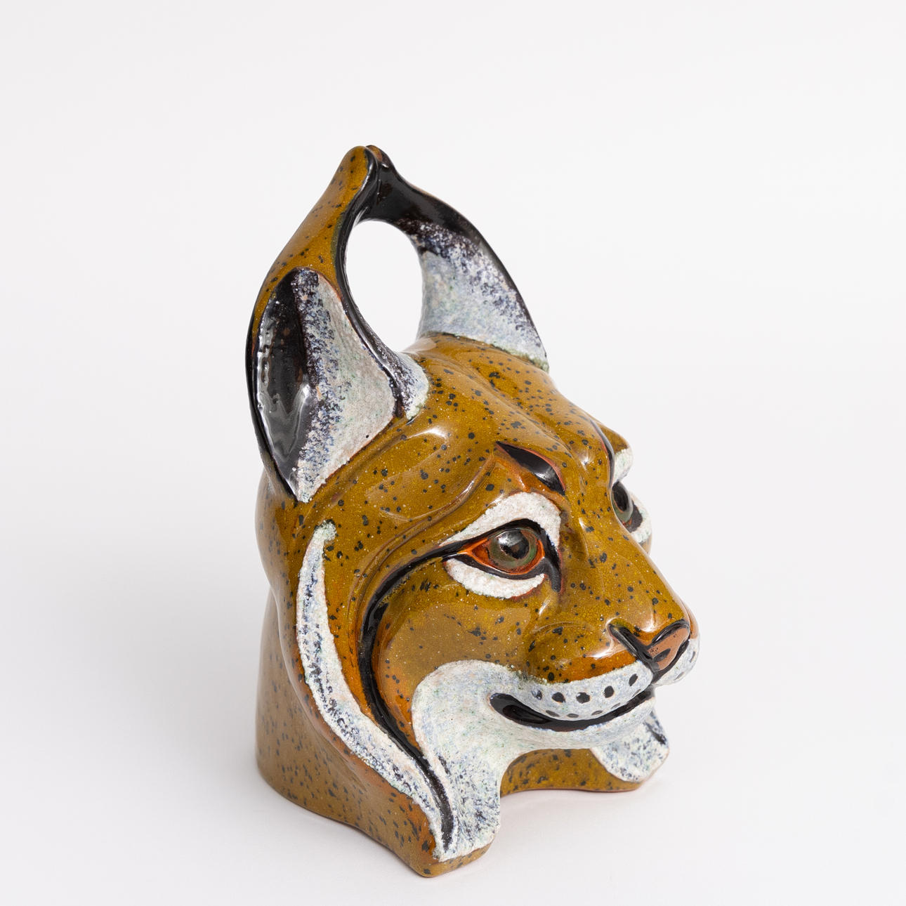 THOMAS HELLSTRÖM. FIGURIN, ilves, keramiikka, Nittsjö. 1900-luku.